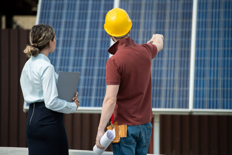 contractor showing installed solar panels 2021 09 24 03 45 07 utc