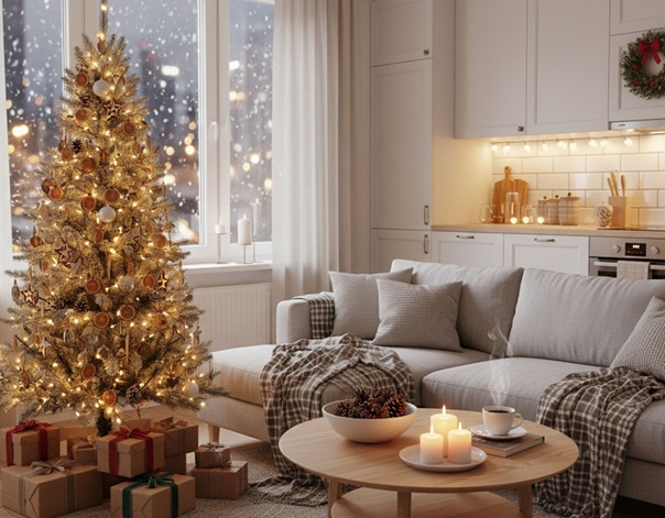 Malý byt, velká atmosféra: vánoční výzdoba vkusně